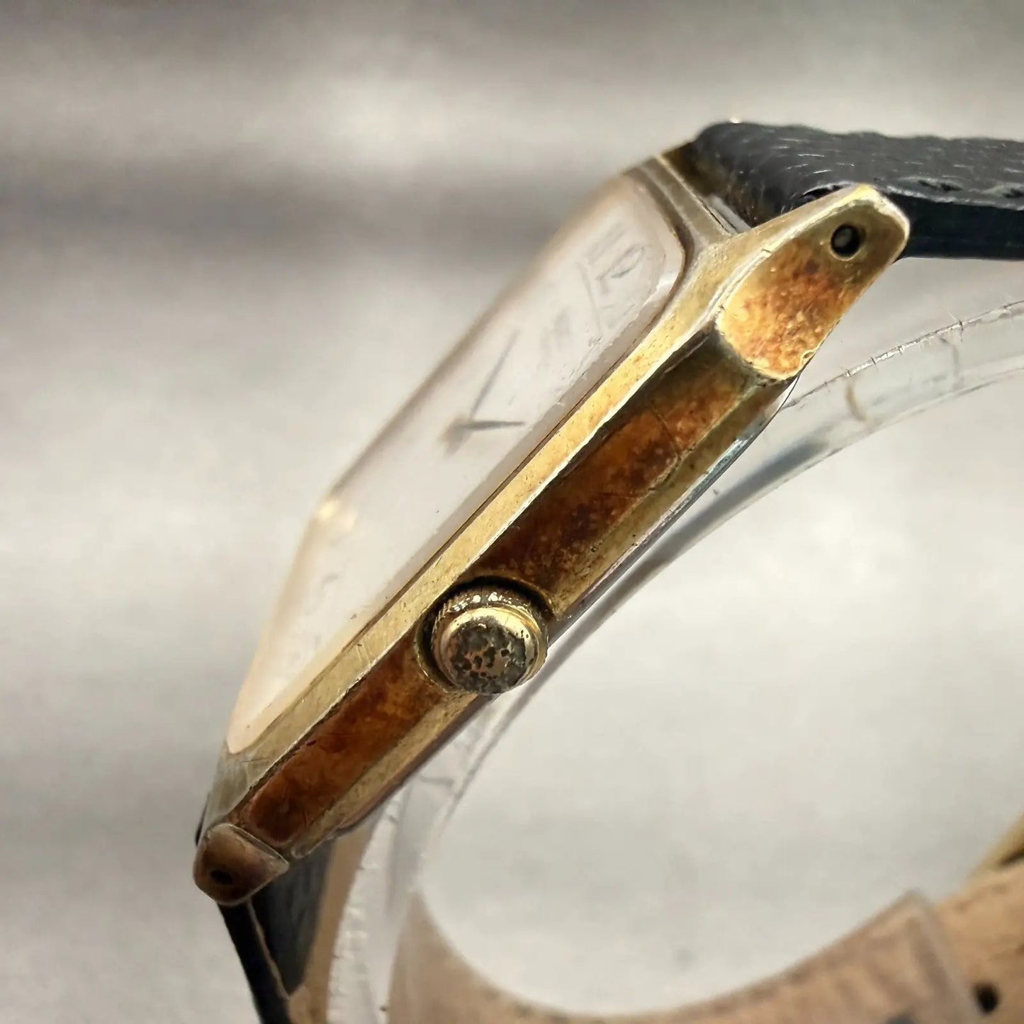 Seiko Watch Men 26mm White Dial Gold Tone Rectangle 6530-5500 New Battery VTG2