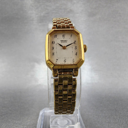 VTG Seiko Watch Women 17mm Cream Dial Gold Tone Octagon V4005608 New Battery5