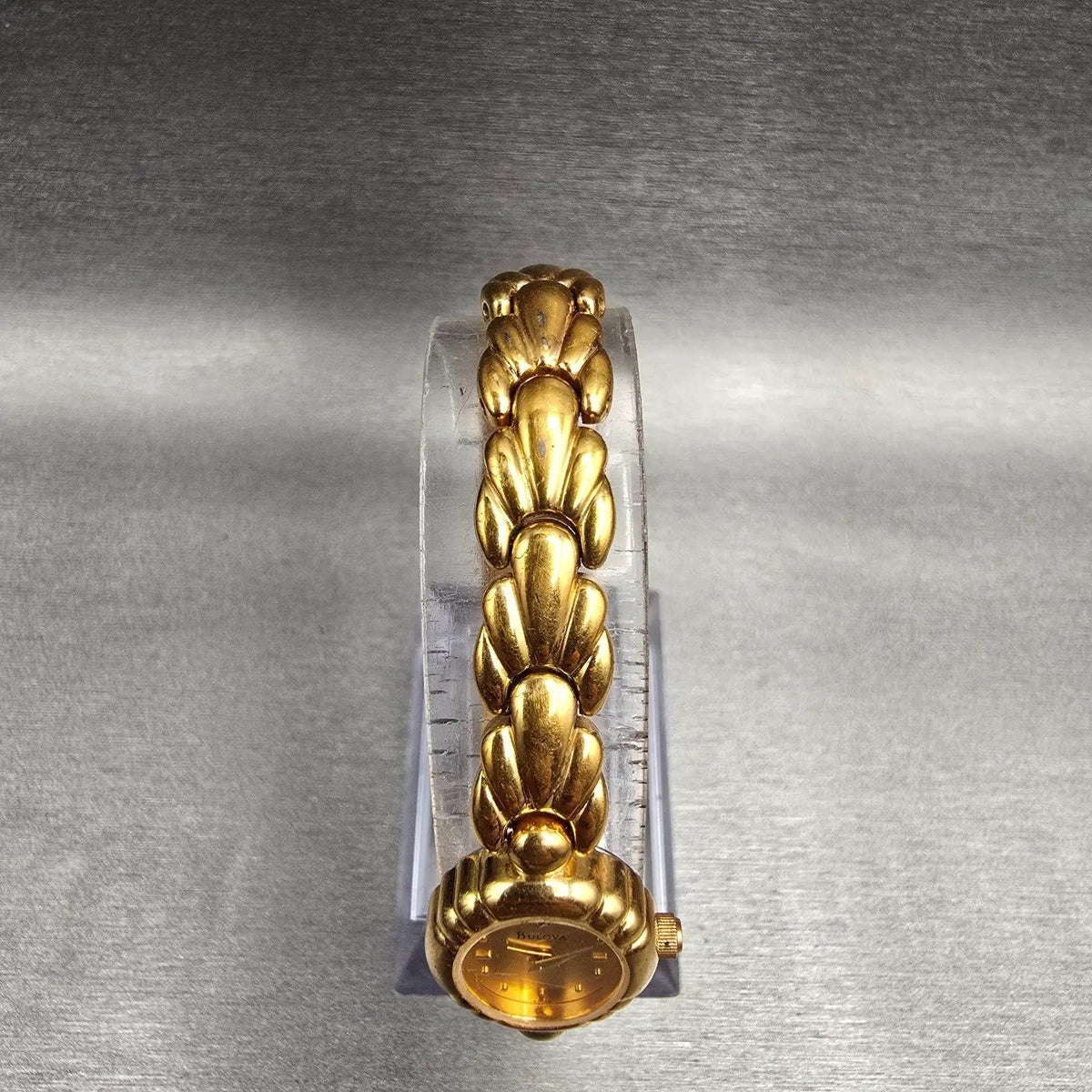 Bulova Watch Women 17mm Gold Dial Gold Diamond Oval 97P68 New Battery JP4