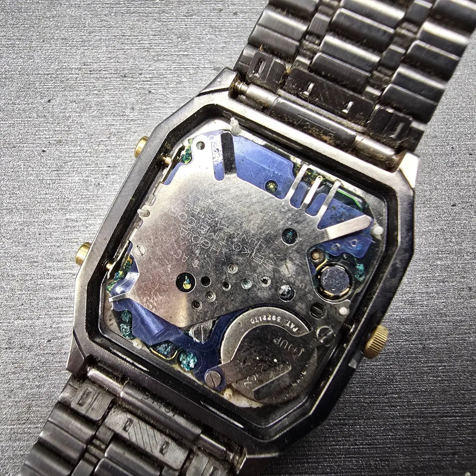 Seiko Watch Men 29mm Black Analog Digital Alarm Chronograph H601 PARTS Vintage12