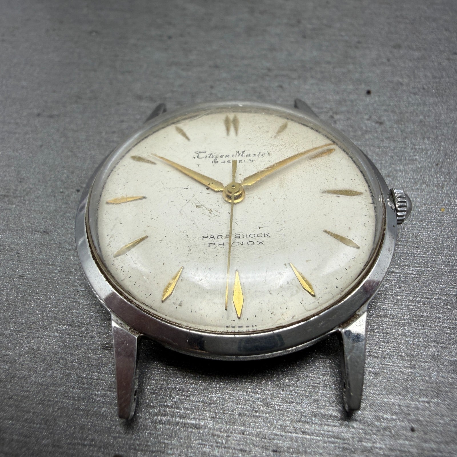 Citizen Masers Phynox Watch Men 35mm White Dial Silver Tone Manual PARTS Vintage3