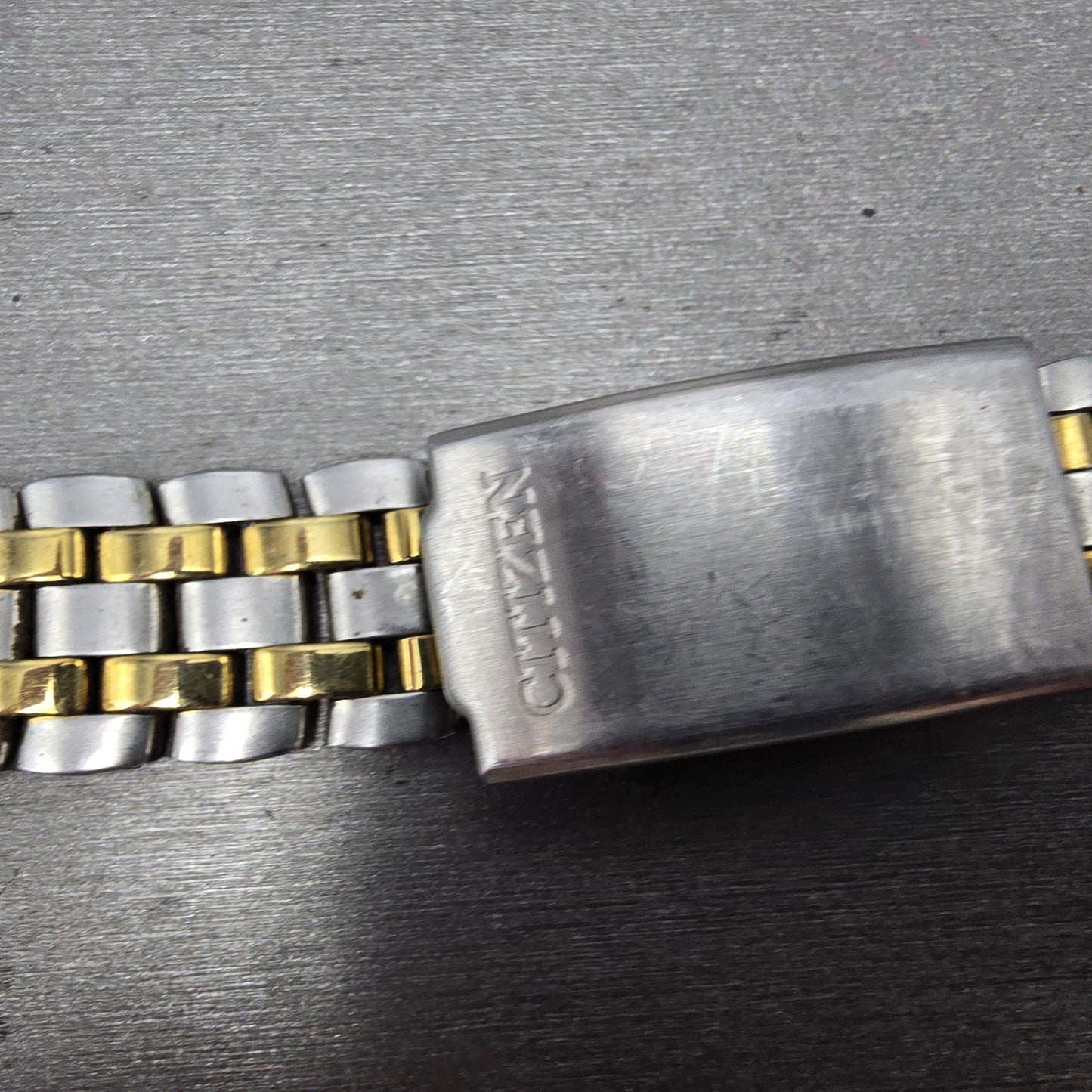 Citizen Bracelet 18mm Stainless Steel Two Tone Tri Folding Clasp VTG READ!!!!!!!4