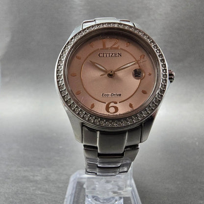 Citizen Silhouette Eco-Drive Watch Women 29mm Pink Dial Steel Date FE1140-86X6