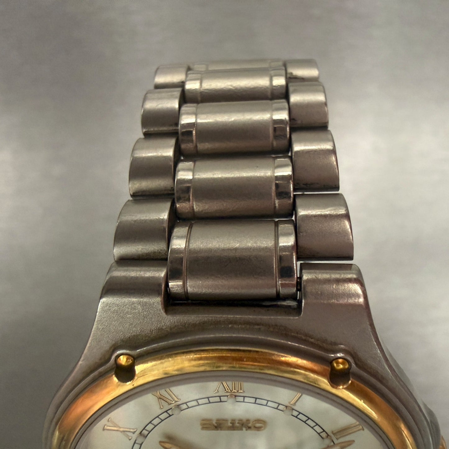Seiko Spirit Watch Men 35mm Champagne Dial Two Tone Round 7N47-8000 New Battery4