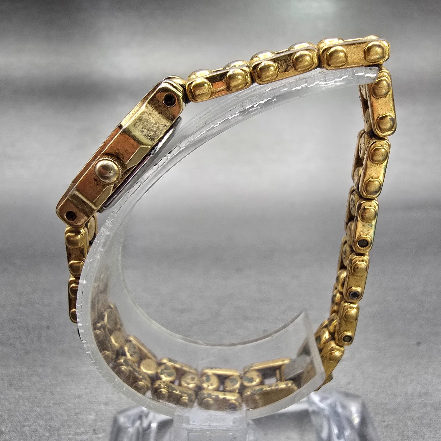Seiko Watch Women 14mm Gold Dial Gold Tone Octagon 1E20-5629 Vintage New Battery6