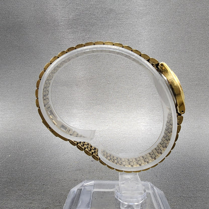 Seiko Watch Women 18mm White Dial Gold Tone Oval V4015109 New Battery VTG8
