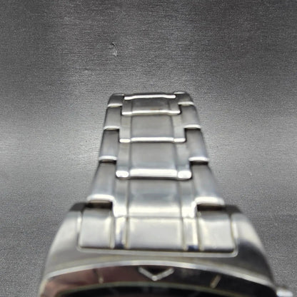 Fossil Big Tic Watch Men 41mm Blue Dial Silver Tone Rectangle AM-3743 NewBattery4