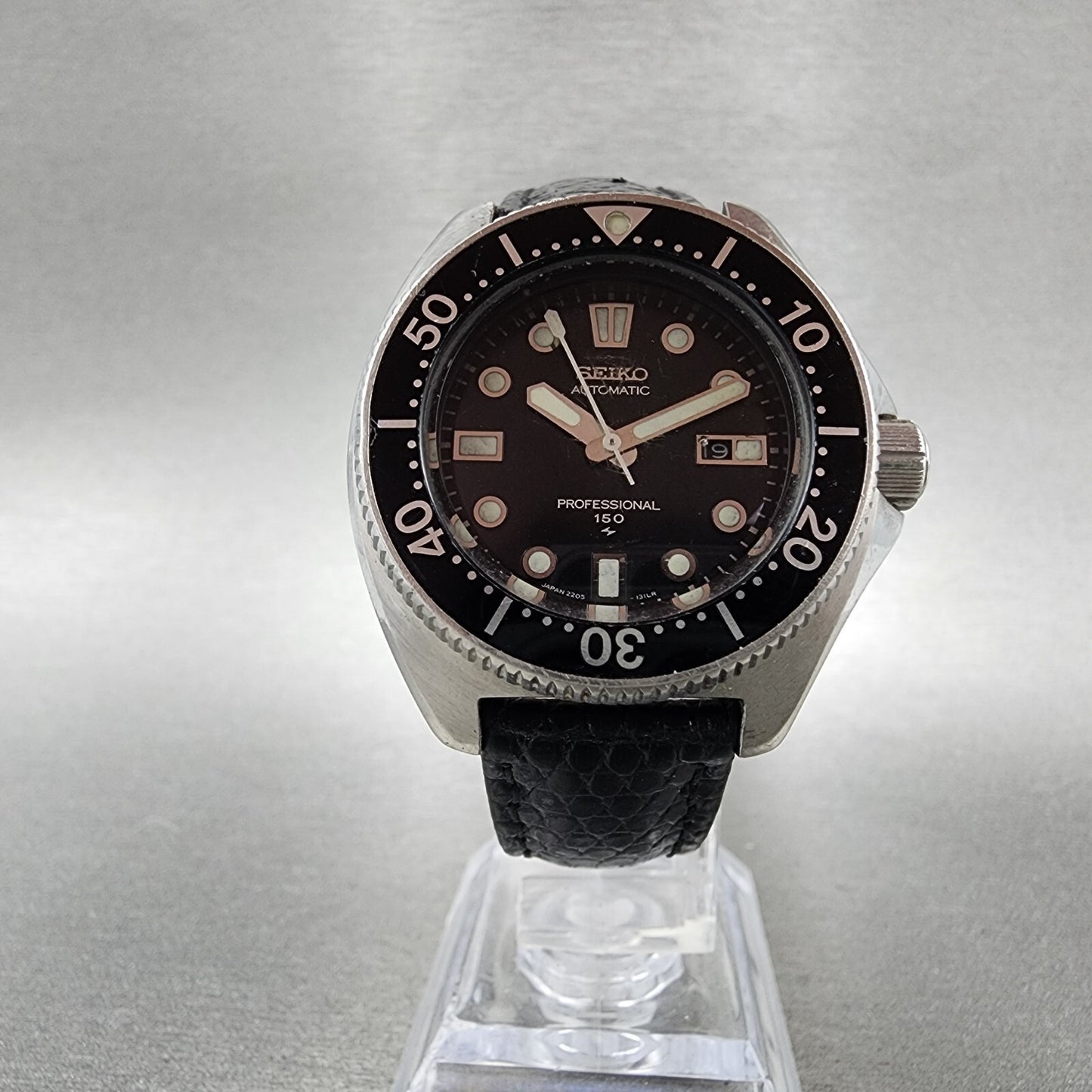 Seiko Diver Professional 150 Watch Women 35mm Black Dial Steel Automatic Runs5