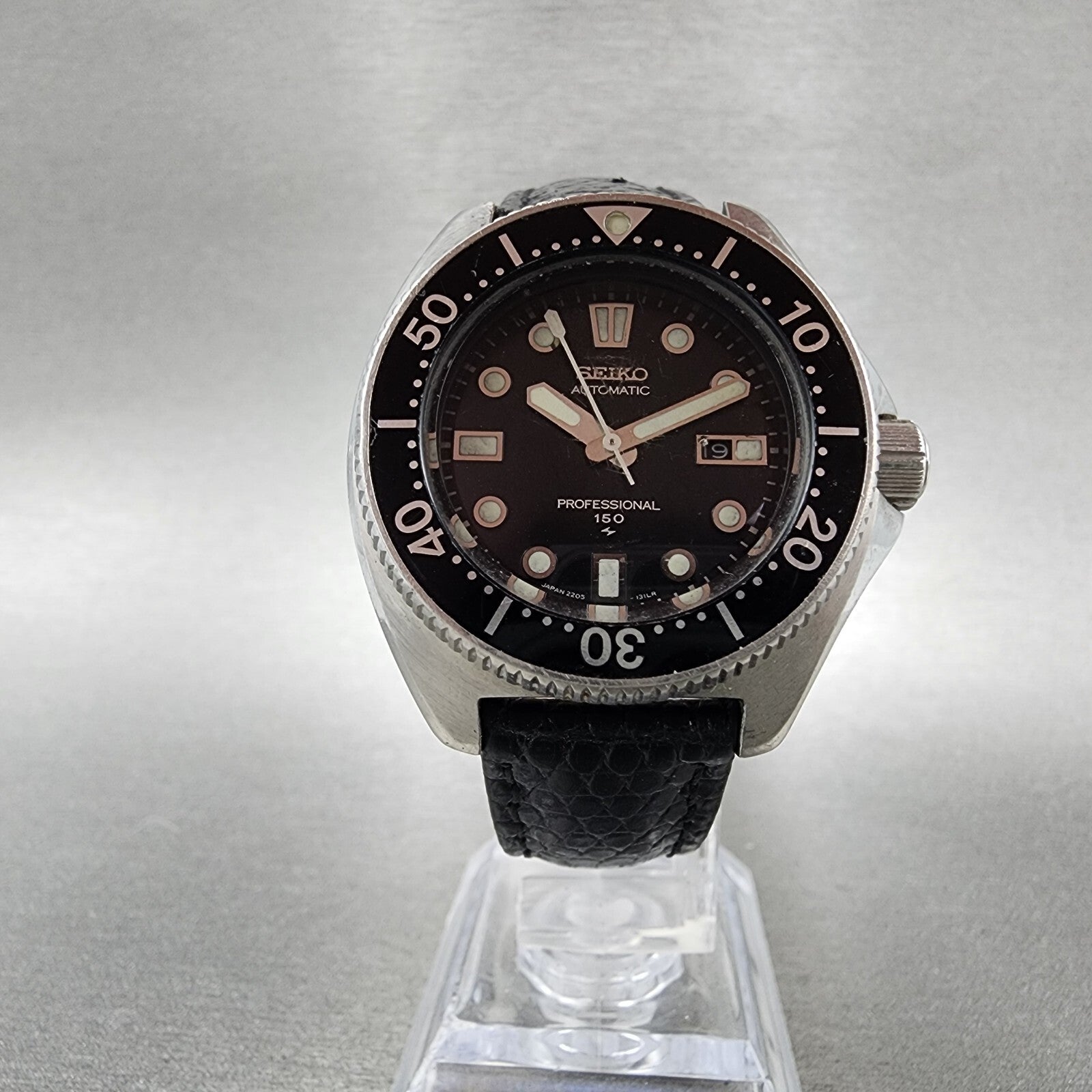 Seiko Diver Professional 150 Watch Women 35mm Black Dial Steel Automatic Runs5