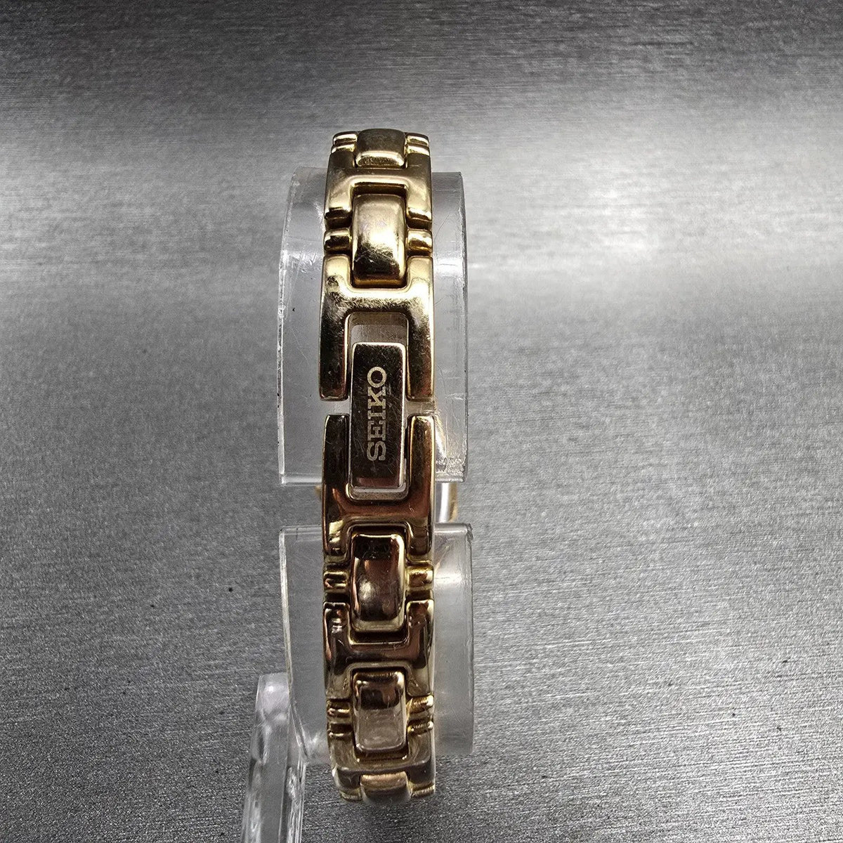 Seiko Watch Women 17mm Gold Dial Gold Tone Oval 1N01-0CS0 New Battery Vintage7