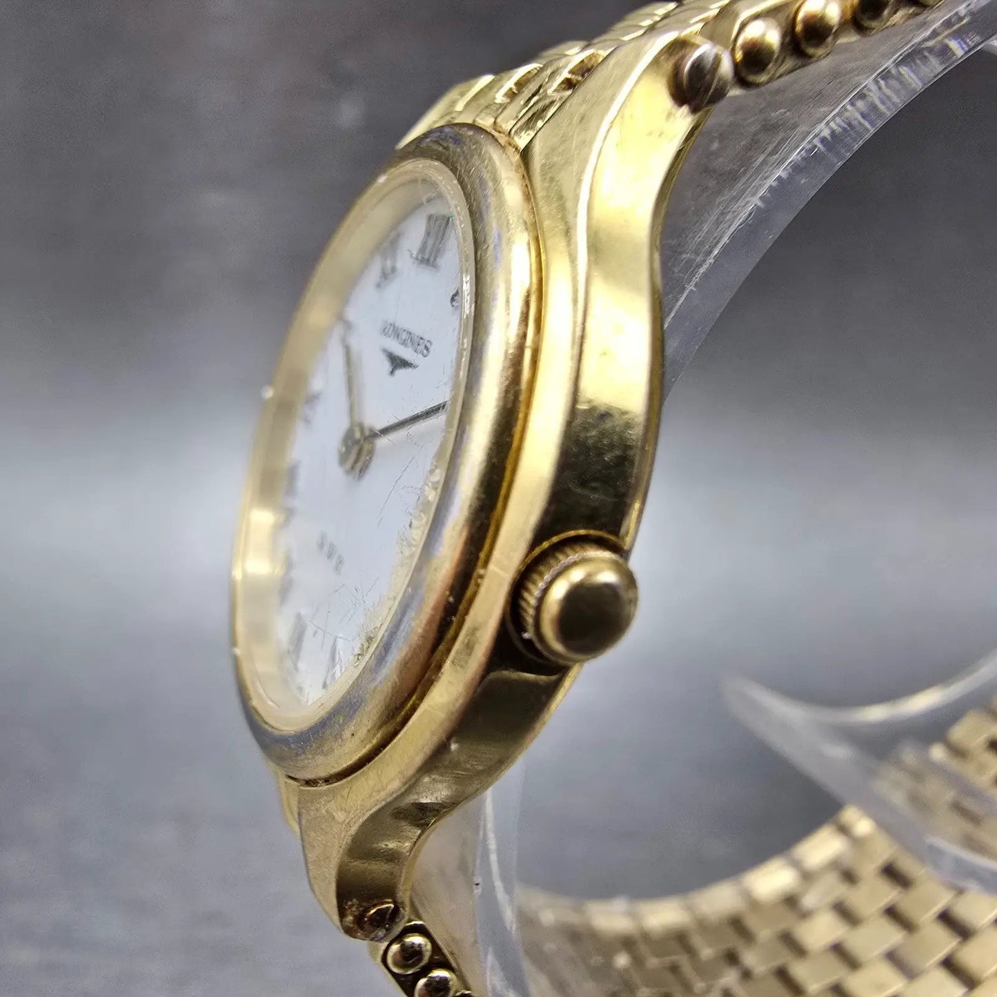 Longines QWR Watch Women 25mm White Dial Gold Tone Date Round New Battery2