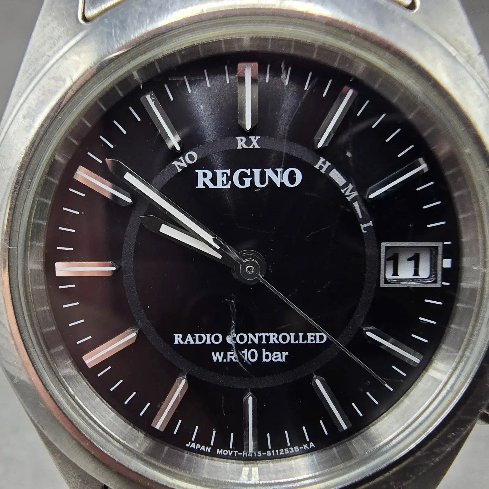 Citizen Reguno Watch Men 36mm Black Dial Steel Solar Radio Controlled Round PART3