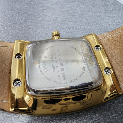 Skagen Mickey Mouse Watch Women 27mm White Dial Gold Tone Rectangle New Battery