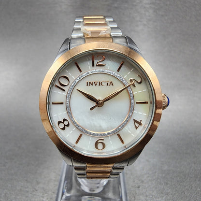 Invicta Angel Watch Women 32mm MOP Dial Two Tone Round 31109 New Battery