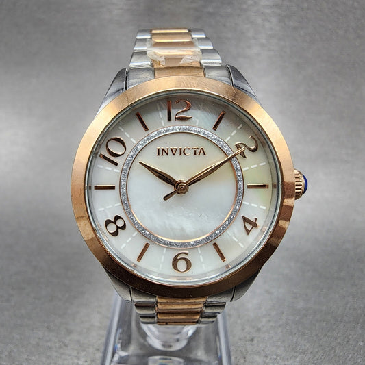 Invicta Angel Watch Women 32mm MOP Dial Two Tone Round 31109 New Battery