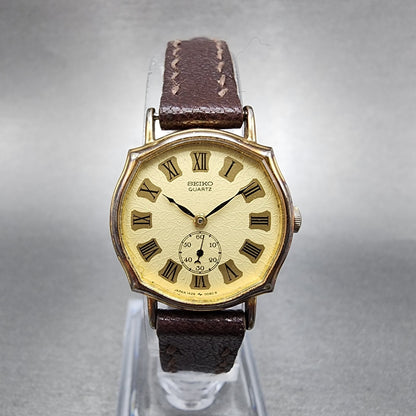 Seiko Watch Women 24mm Cream Dial Gold Tone Square 14285010 New Battery VTG0