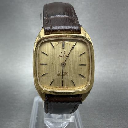Omega De Ville Tank Watch Women 22mm Gold Dial Gold Tone Cal 1365 VTG PARTS0