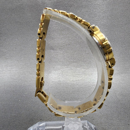 Wittnauer Watch Women 20mm Gold Dial Gold Tone Round LU8013 5784 New Battery VTG8