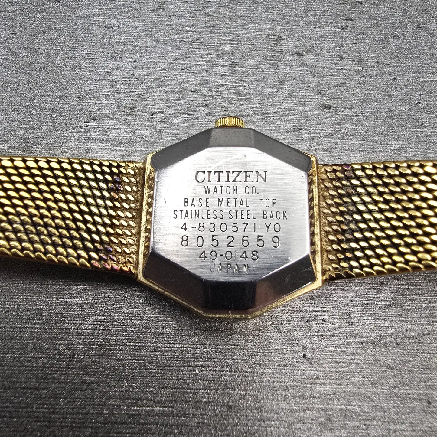 Citizen CQ Watch Women 21mm Champagne Dial Gold Tone Oval 4-830571 New Battery10