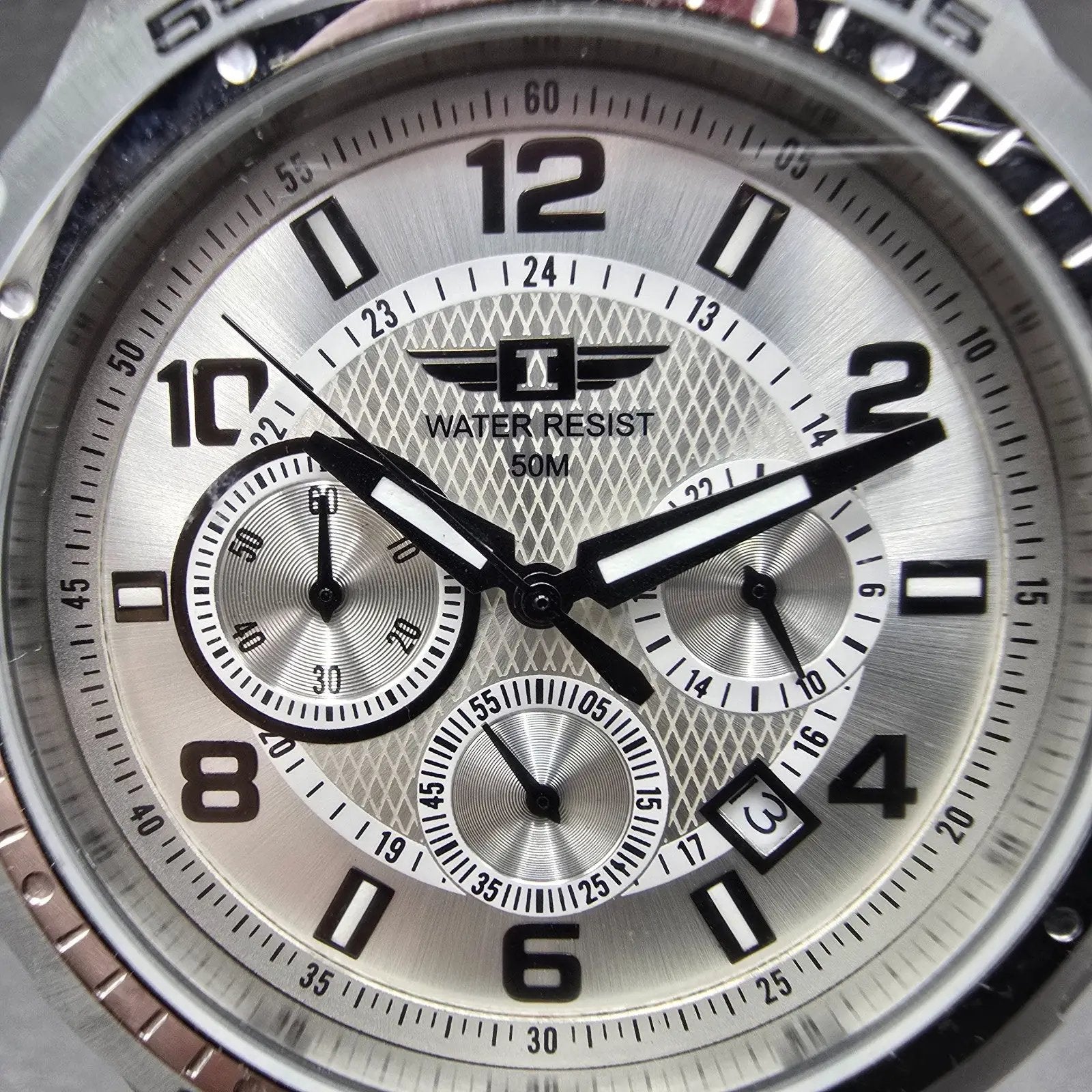 Invicta I Chronograph Dive Watch Men 45mm Silver Dial Steel IBI10015-002 New Bat2