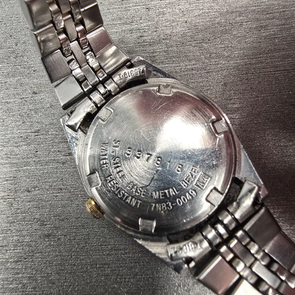 Seiko Watch Women 23mm Silver Dial Two Tone Daydate Round 7N83-0049 New Battery10
