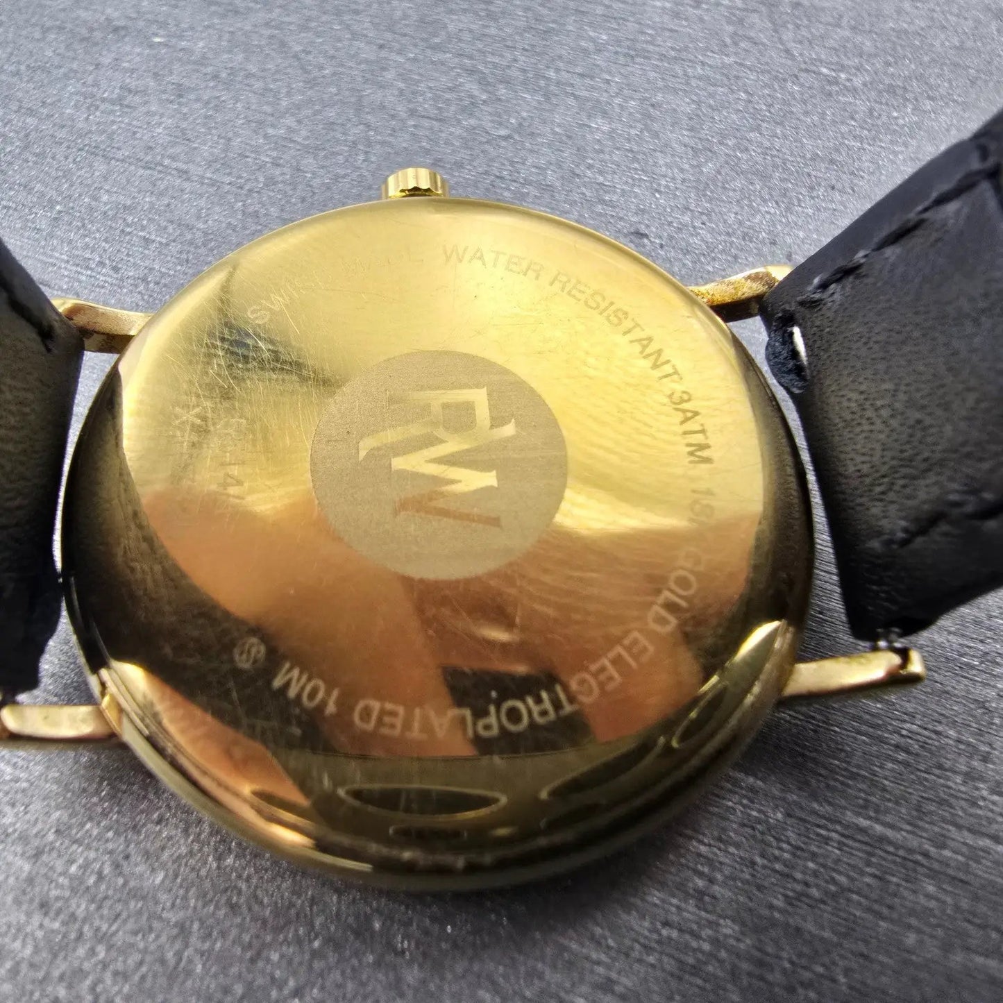 Raymond Weil Watch Men 32mm White Dial Gold Plated Date Round 5514 New Battery S9