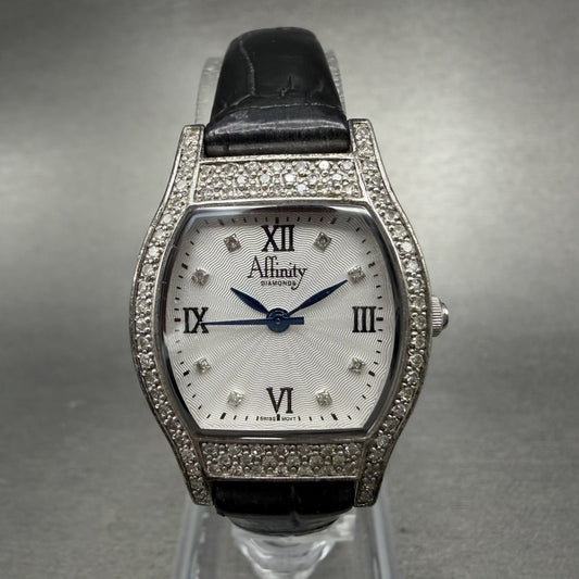 Affinity Watch Women 24mm White Dial Sterling Silver Diamond Accents New Battery0