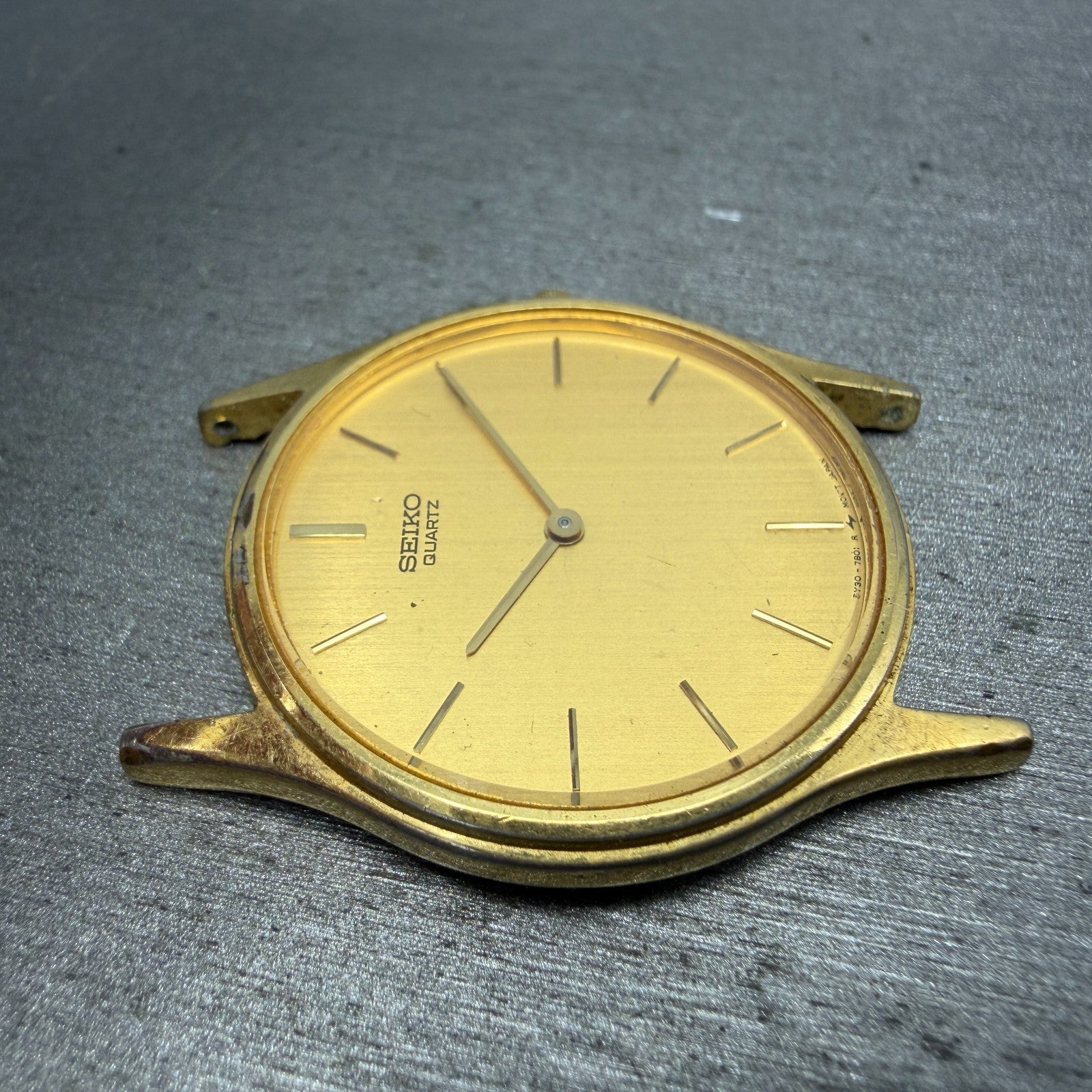 Seiko Watch Men 32mm Champagne Dial Gold Tone READ!!!!! 5Y30-7A71 New Battery3