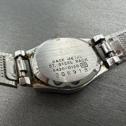 Seiko Watch Women 17mm Silver Dial Two Tone Round 5420-0129 New Battery VTG ATD9