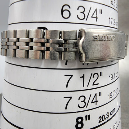 Seiko Automatic Watch Women 23mm Silver Dial Silver Tone Date 4205-0160 Runs
