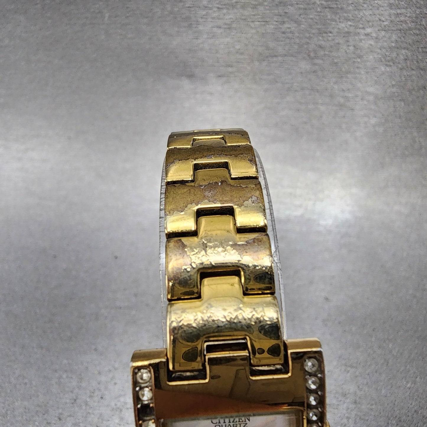 Citizen Tank Watch Women 20mm MOP Dial Gold Tone Rectangle 5930S072051 New Batt4