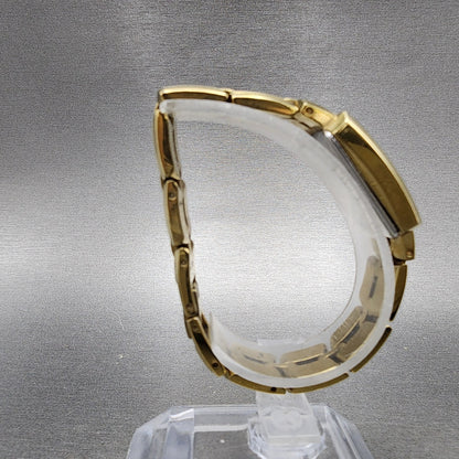 Fossil Tank Watch Women 17mm Silver Dial Gold Tone Rectangle ES9947 New Battery8