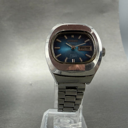 Citizen Automatic Watch Women 26mm Blue Dial Silver Tone Daydate 4-661711 Runs5