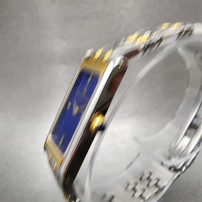 Maurice Lacroix Tank Watch Women 13mm Blue Dial Two Tone Rectangle New Battery2