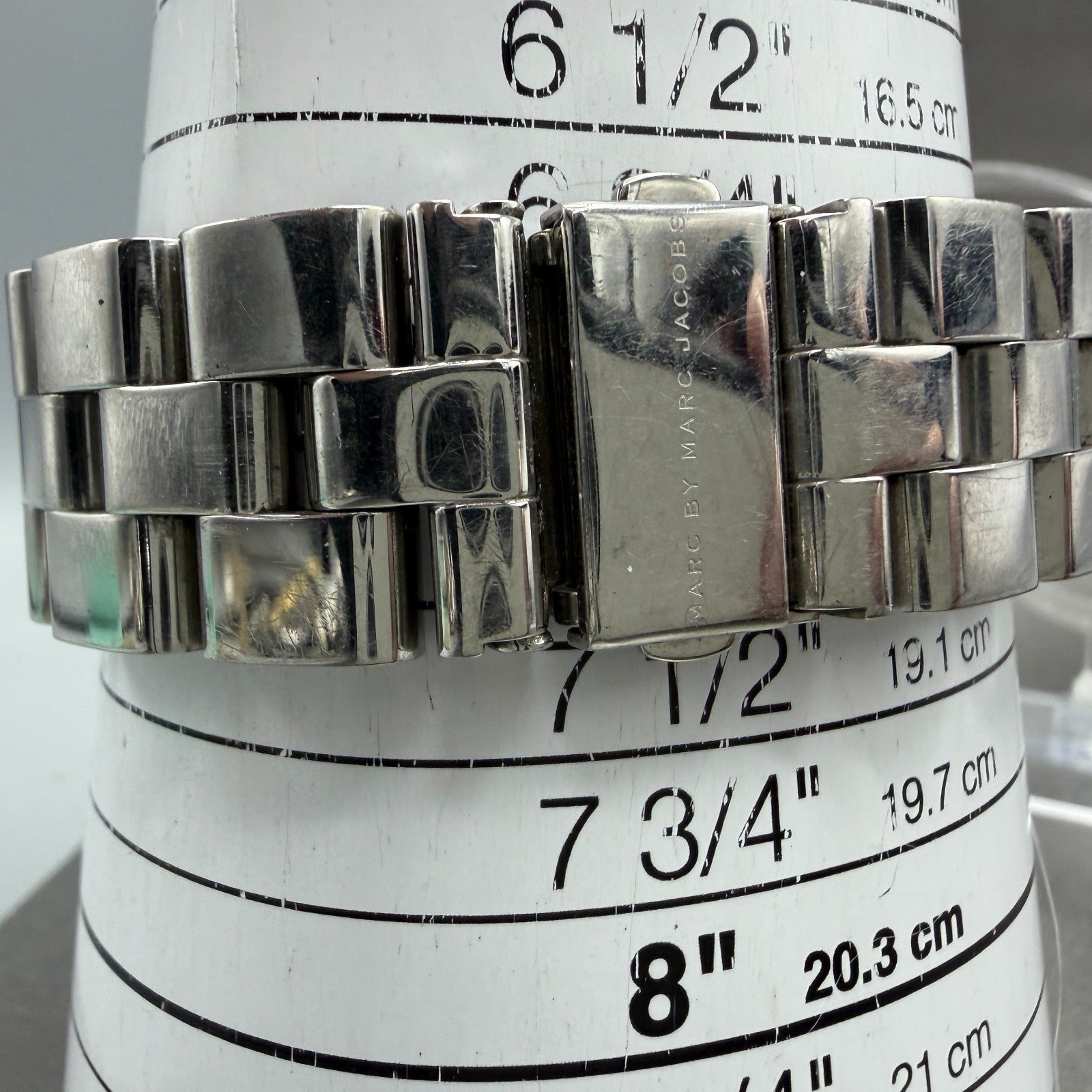 Marc Jacobs Rivera Watch Men 41mm White Dial Steel Round MBM3136 New Battery10