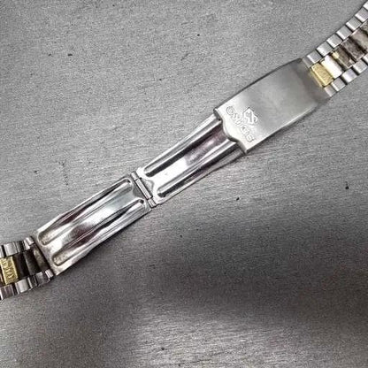 Seiko SQ Bracelet 20mm Stainless Steel Two Tone Tri Folding Clasp Vintage Z27816