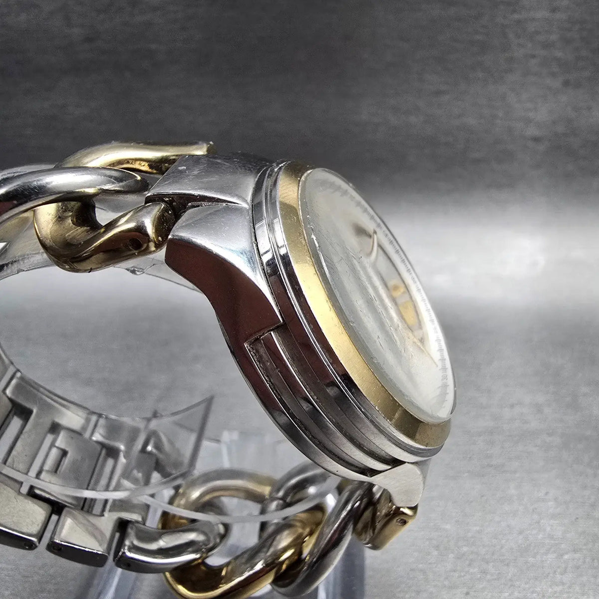Michael Kors Runway Chronograph Watch Women 38mm Two Tone Twist Chain New Batt3