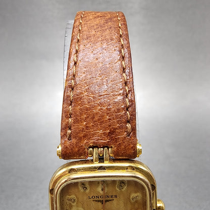 Longines Tank Watch Women 21mm Gold Dial Gold Tone Rectangle 6625 Cal L962 PARTS5