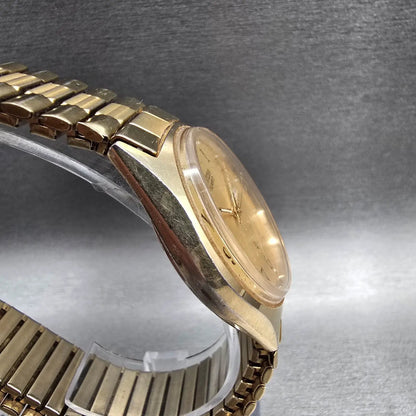 Citizen CQ Watch Men 35mm Gold Dial Gold Daydate 6100-S24876 New Battery JP VTG3