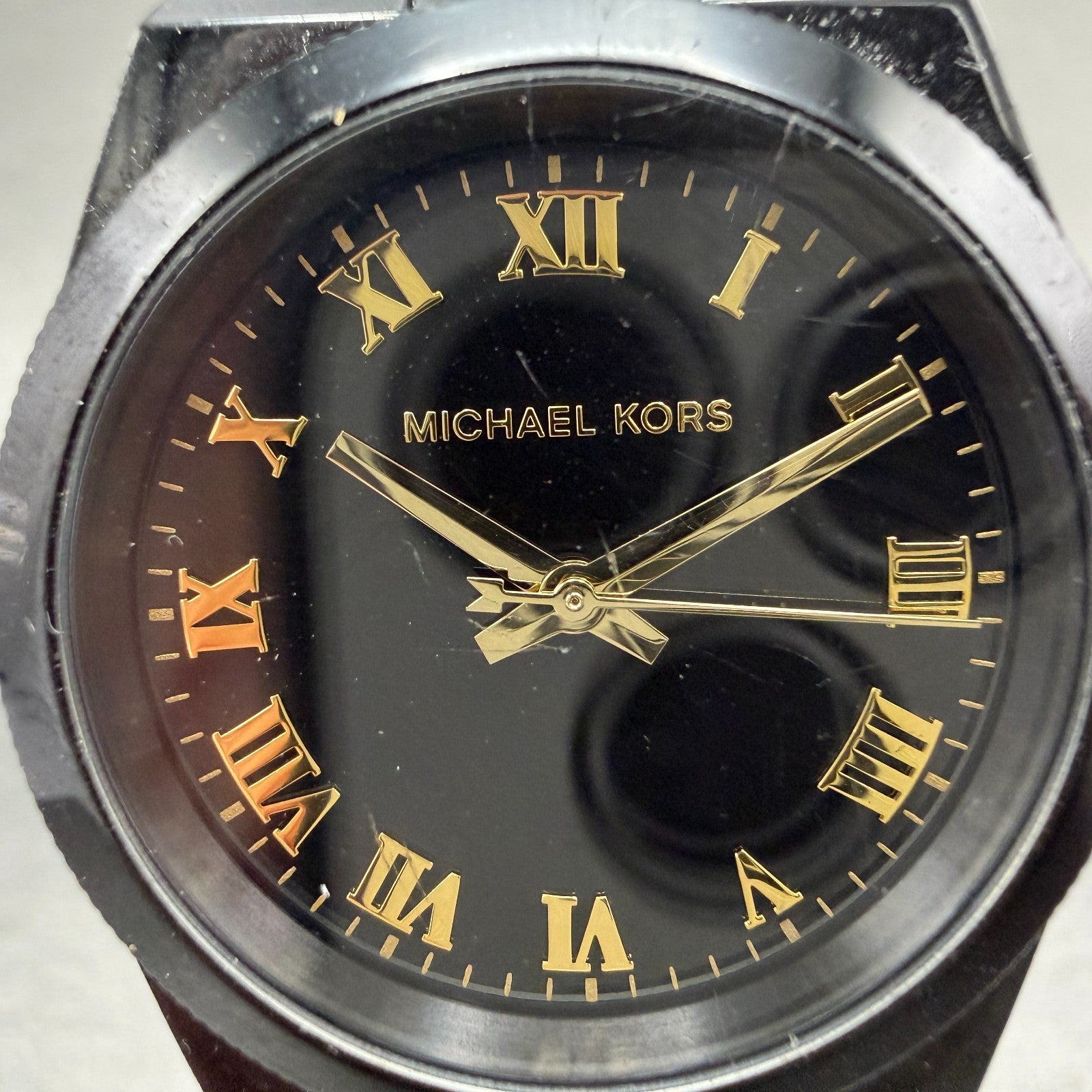 Michael Kors Watch Women 33mm Black Dial Black Tone Round MK-6100 New Battery1