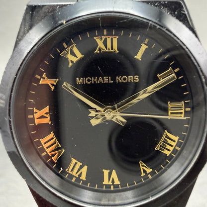 Michael Kors Watch Women 33mm Black Dial Black Tone Round MK-6100 New Battery1