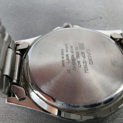 Casio Watch Men 37mm Silver Dial Silver Tone Daydate MTP1239DJ New Battery9