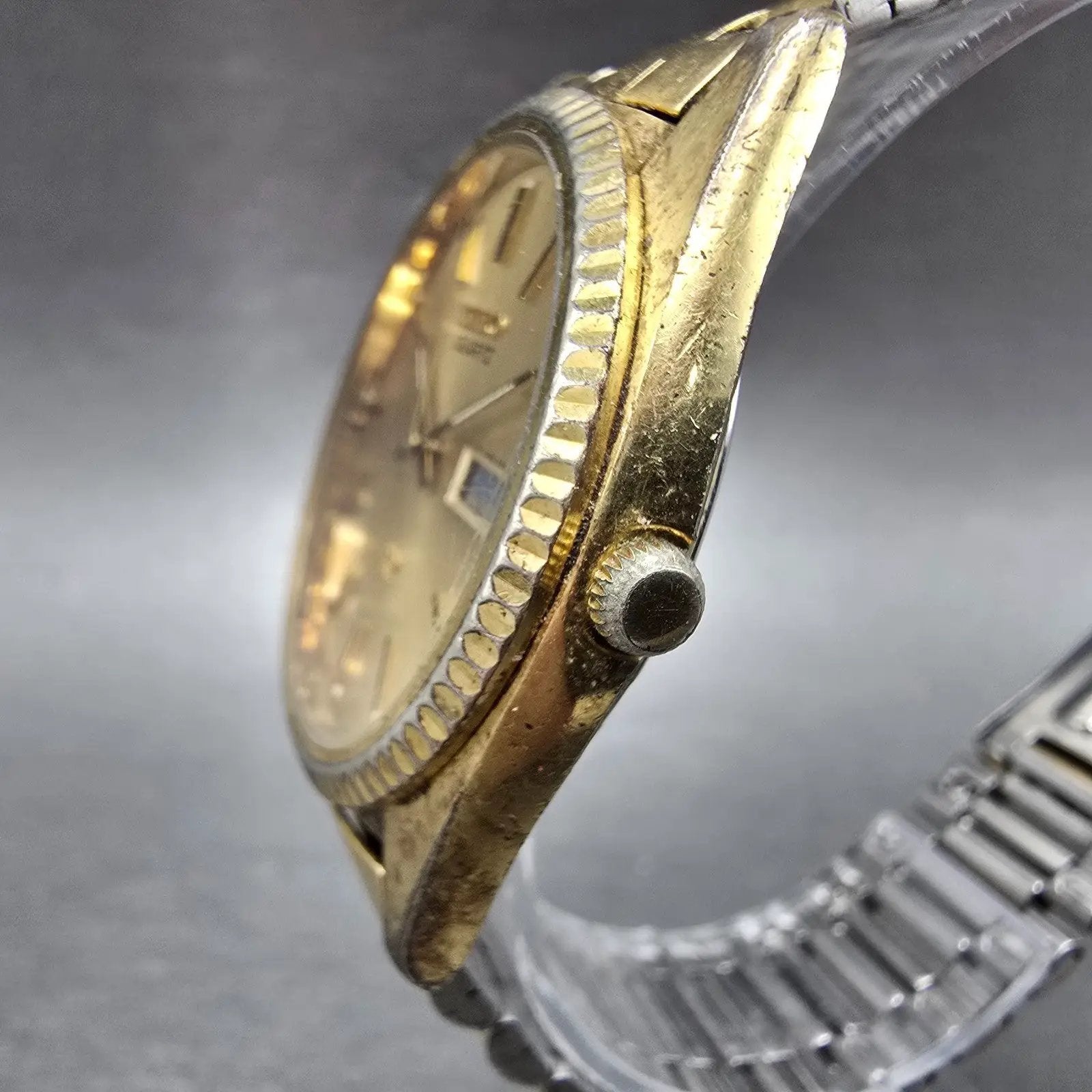 Seiko President Watch Men 36mm Champagne Dial Gold Tone READ!! 6923-8080 New Bat3