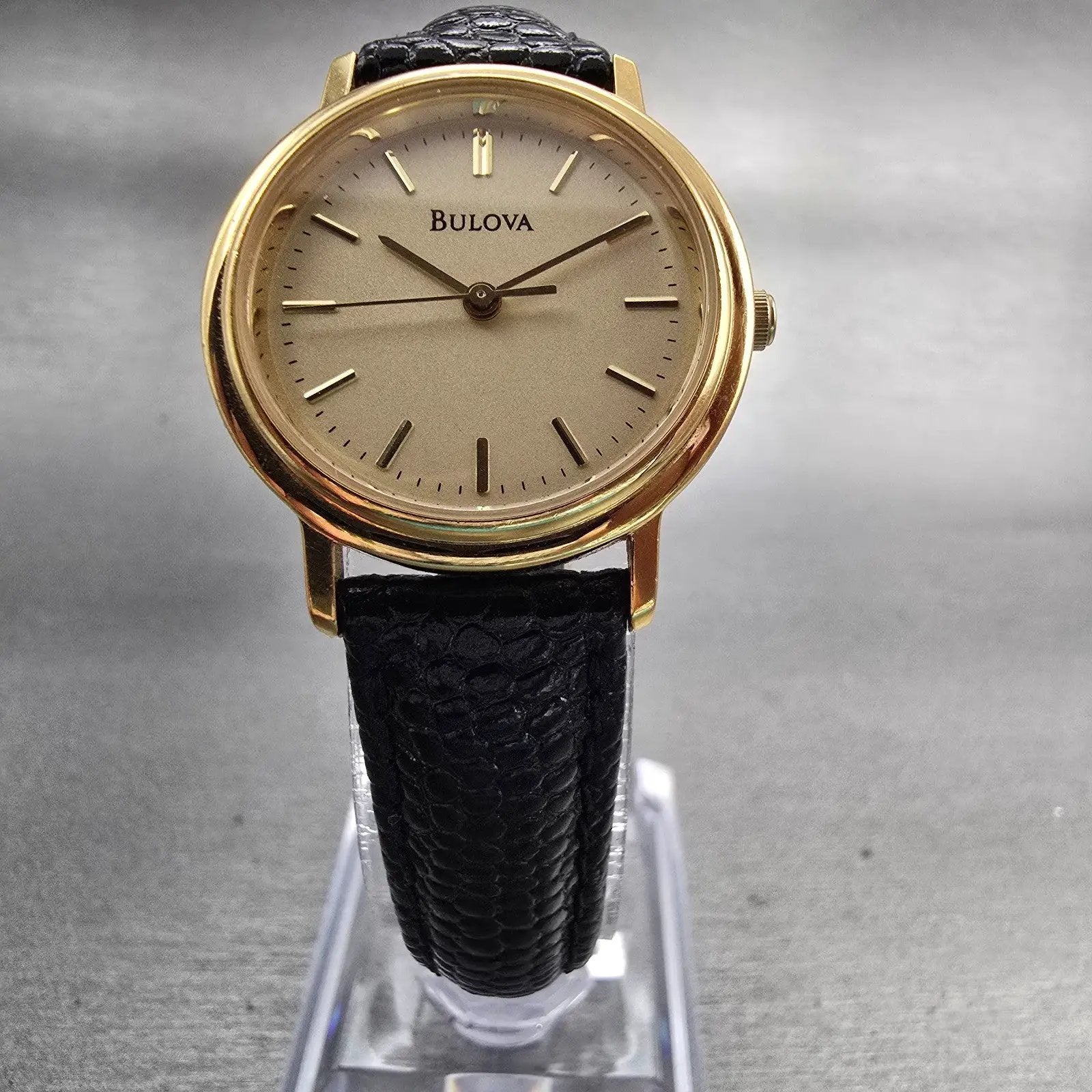 Bulova Watch Women 26mm Champagne Dial Gold Tone Round New Battery Vintage5