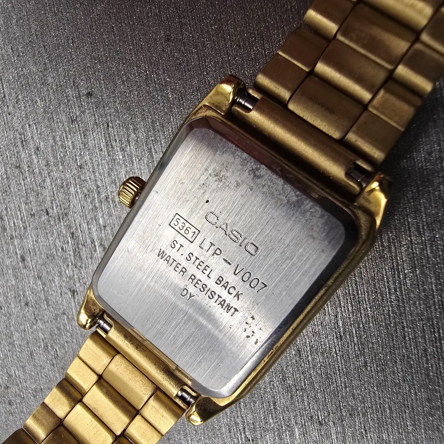 Casio Tank Watch Women 22mm Silver Dial Gold Tone Rectangle LTP-V007 New Battery10
