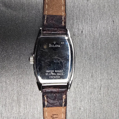 Bulova Watch Women 19mm MOP Dial Silver Tone Tonneau 96T17 New Battery10