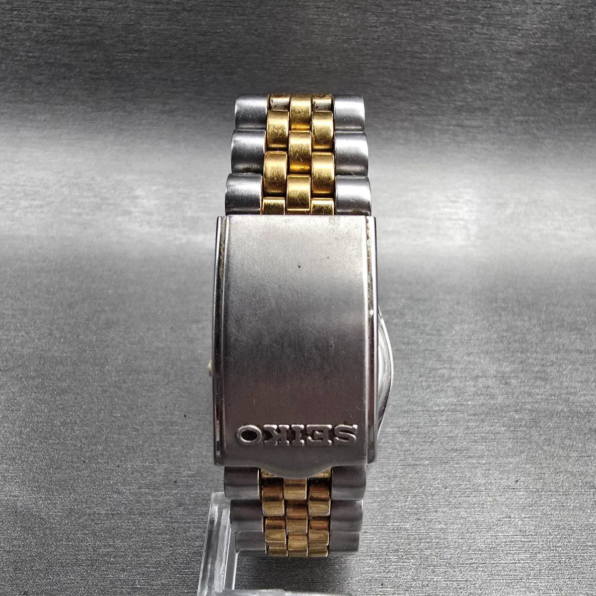 Seiko President Watch Men 36mm Black Dial Two Tone Daydate 7N43-8119 New Batt JP7