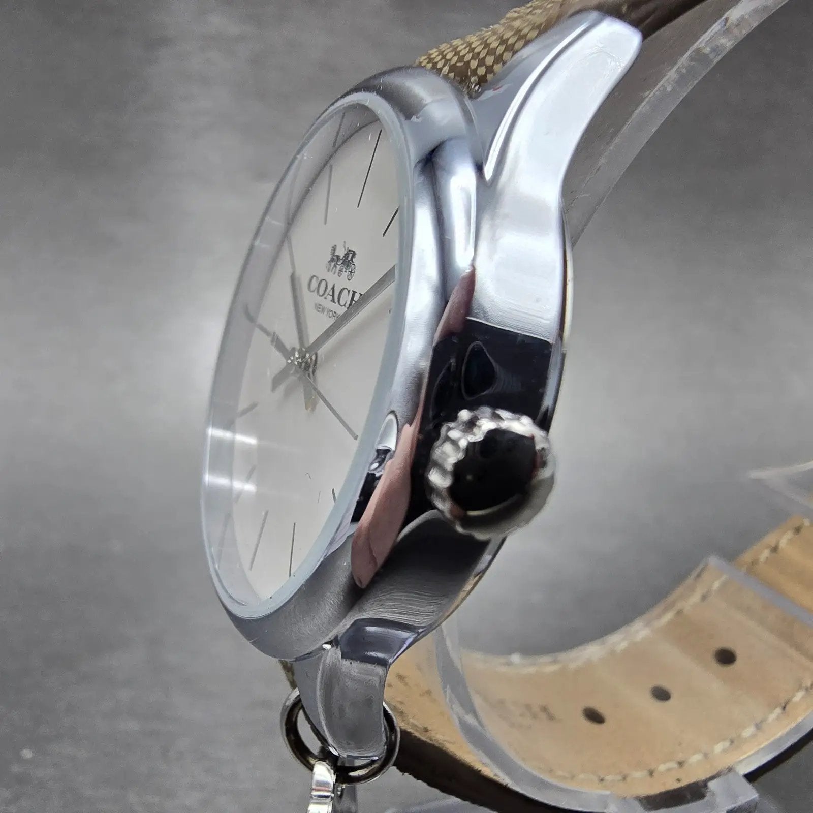 Coach Ruby Watch Women 32mm Cream Dial Silver Tone Round New Battery2