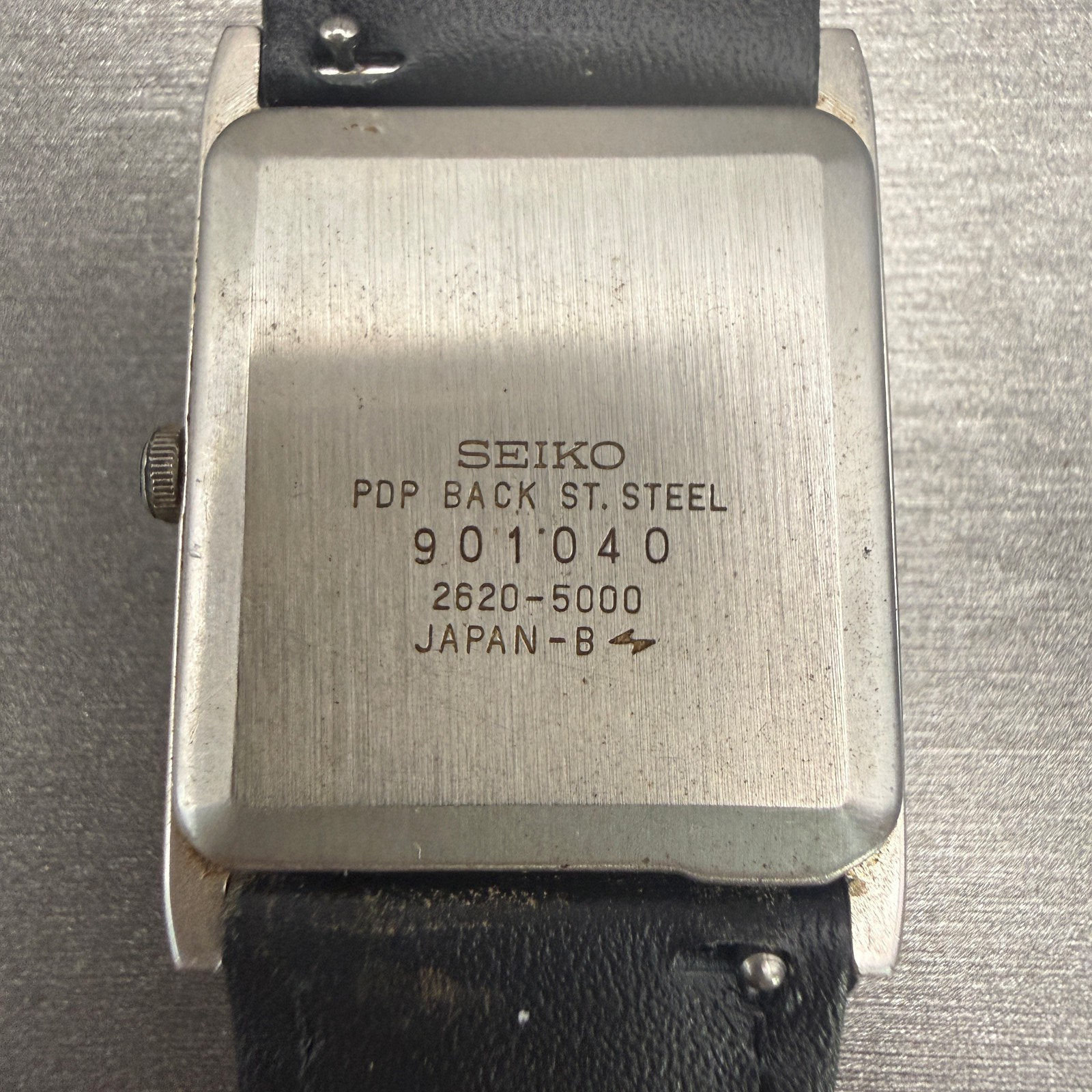Seiko Tank Watch Men 24mm Silver Dial Silver Tone Rectangle 2620-5000 New Batt10