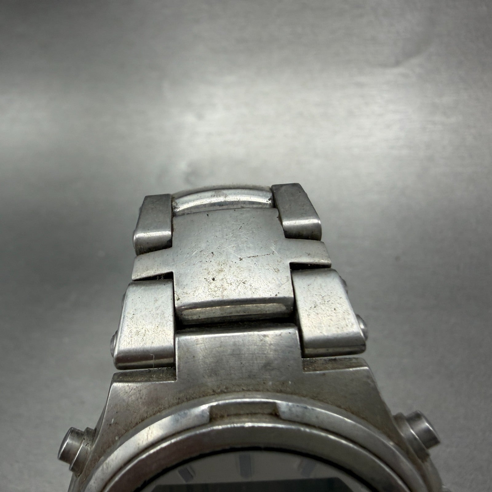 Alba ROOX Watch Men 40mm Analog Digital Silver Tone Alarm Chrono NX02-0B00 Works4